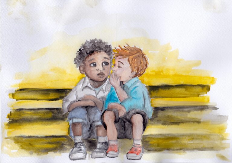 Aquarellmalerei von Jana Schmidt zum Kinderrecht zum Schutz der Privatsphäre und Ehre